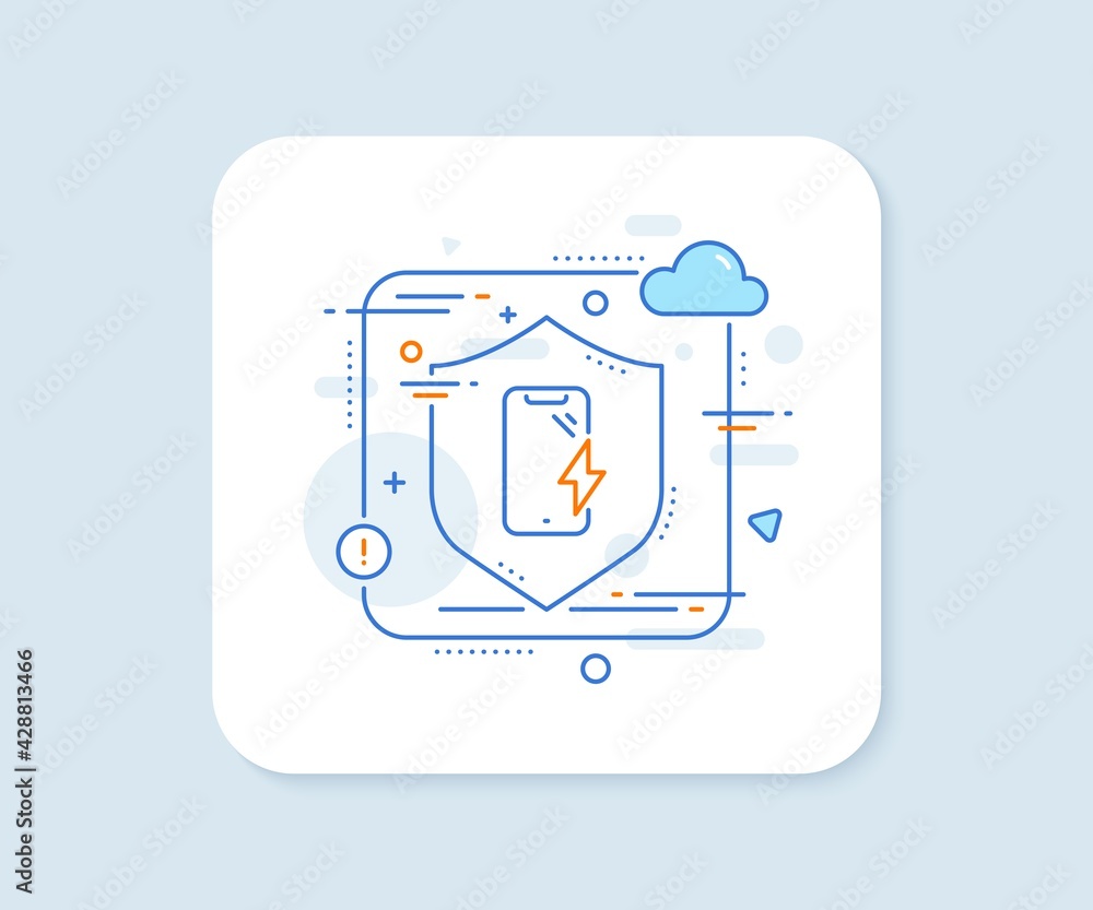 Poster smartphone charging line icon. abstract vector button. phone charge sign. mobile device energy symbo