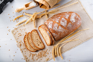 Delicious mixed rye bread, also called gray bread