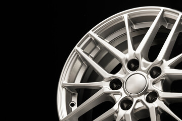 beautiful sports alloy wheels forged, details of spokes and rim close-up