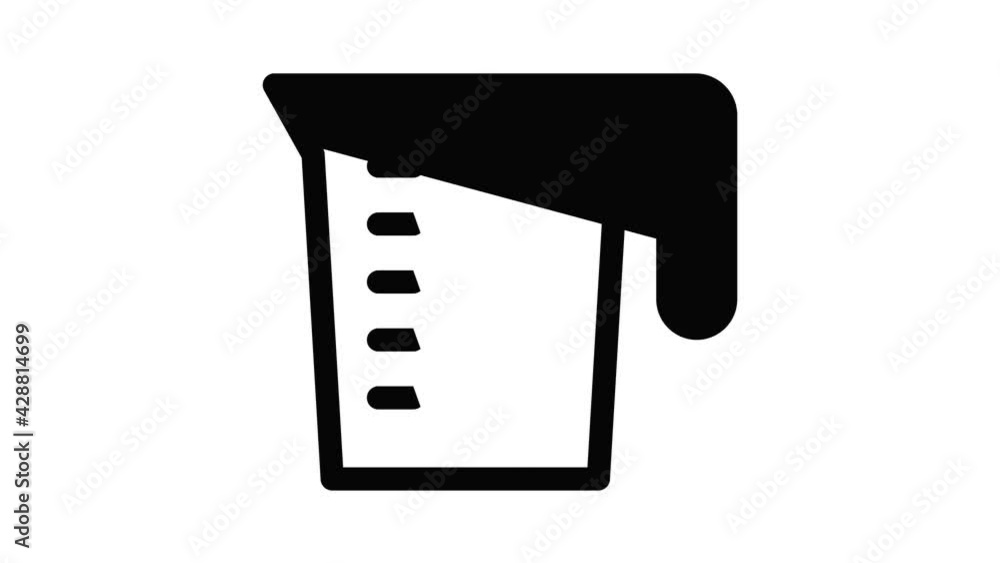 Poster measurement jug icon animation outline best object on white background