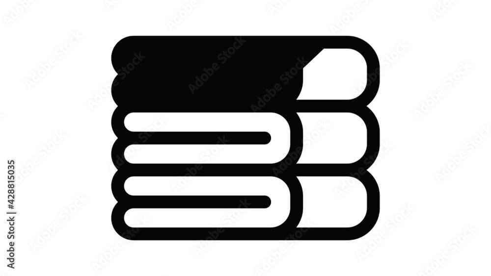 Poster clothes stack icon animation outline best object on white background