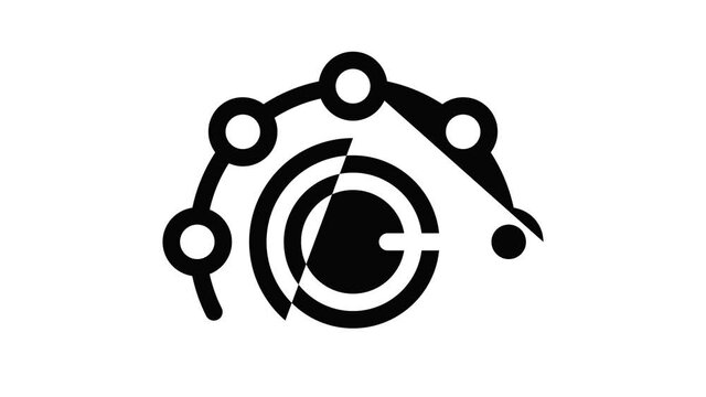 Wash machine wheel mode icon animation outline best object on white background