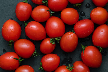 Cocktail, cherry, grape small tomatoes known as ciliegini, pachino.