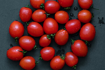 Cocktail, cherry, grape small tomatoes known as ciliegini, pachino.