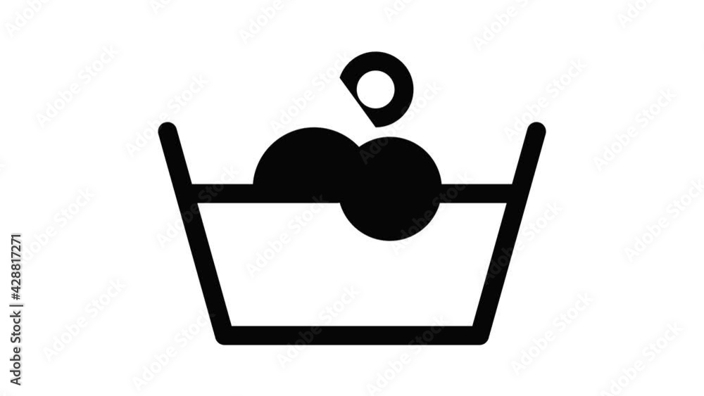 Poster bubble wash machine icon animation outline best object on white background