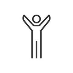 people icon raising two hands business vector