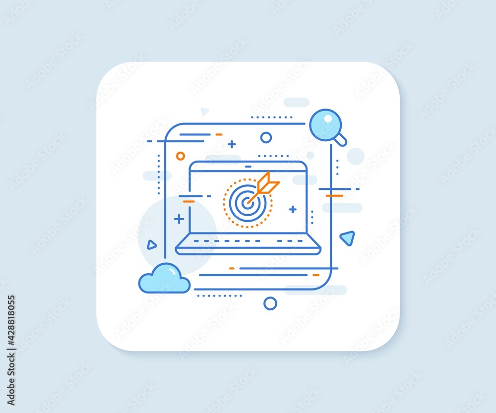 Poster target purpose line icon. abstract vector button. stratery goal sign. core value symbol. target purp