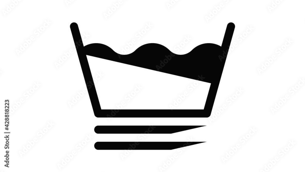 Poster machine wash delicate icon animation outline best object on white background