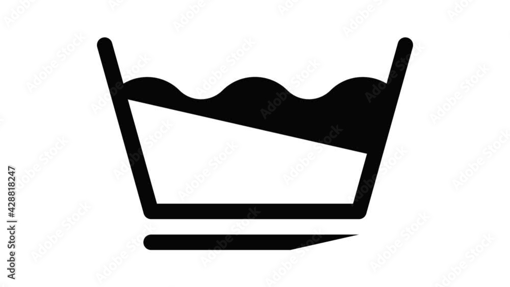 Poster machine wash permanent press icon animation outline best object on white background