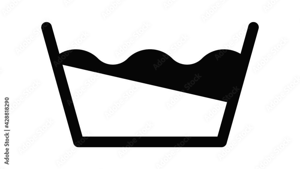 Poster machine wash icon animation outline best object on white background