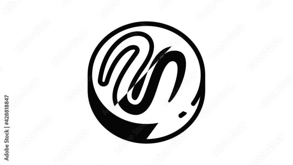 Poster choco biscuit icon animation outline best object on white background
