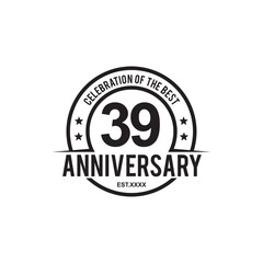 39th celebrating anniversary logo design template