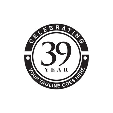 39th celebrating anniversary logo design template