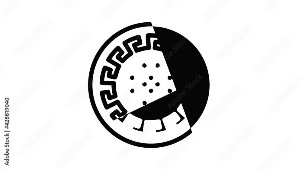 Poster ancient style biscuit icon animation outline best object on white background