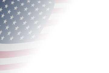 faded american flag illustration over white background presentation slide card