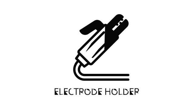 Welding electrode holder icon animation outline best object on white background