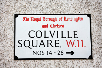 London Street Sign, COLVILEE SQUARE