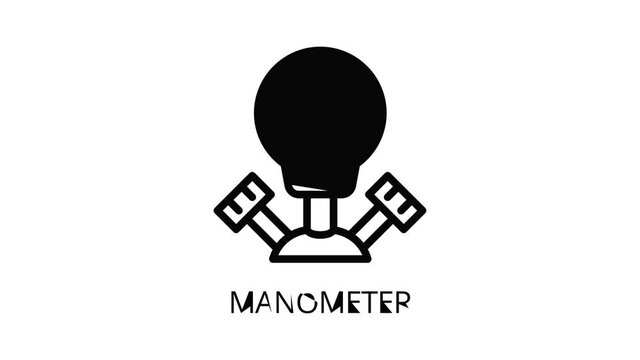 Gas welder manometer icon animation outline best object on white background