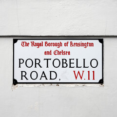 Naklejka premium London Street Sign, Portobello Road
