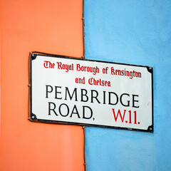London Street Sign, PEMBRIDGE ROAD
