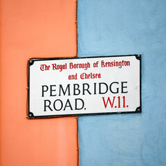 Naklejka premium London Street Sign, PEMBRIDGE ROAD