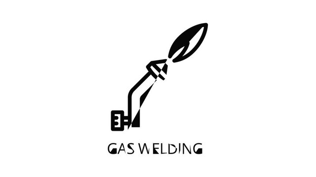 Gas welding icon animation outline best object on white background