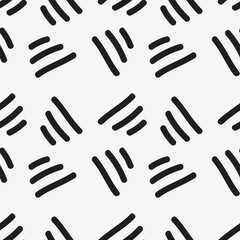 Fototapeta premium seamless abstract hand drawn pattern with black strokes on a white background
