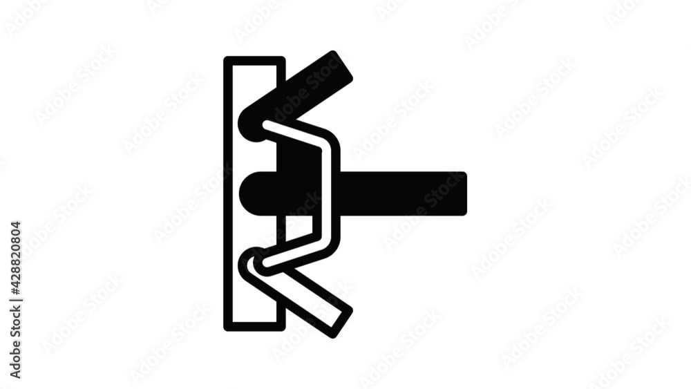 Poster clamp scaffolding icon animation outline best object on white background