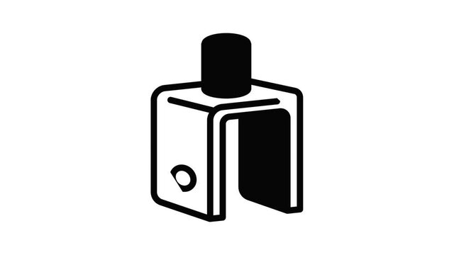 Metal connection icon animation outline best object on white background