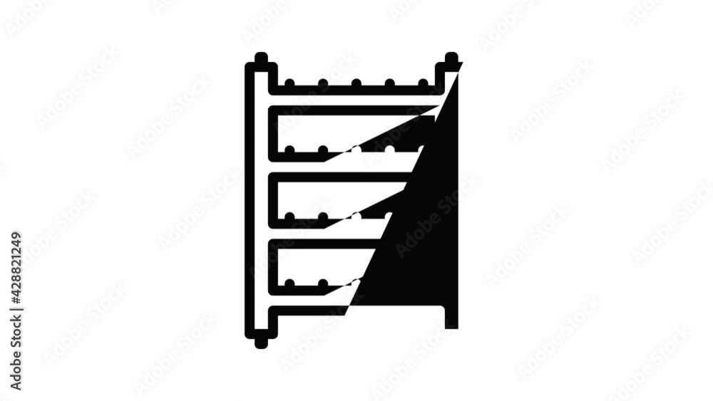 Poster metal scaffolding icon animation outline best object on white background