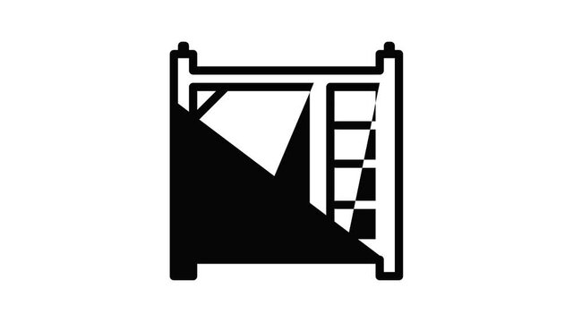 Scaffolding piece icon animation outline best object on white background
