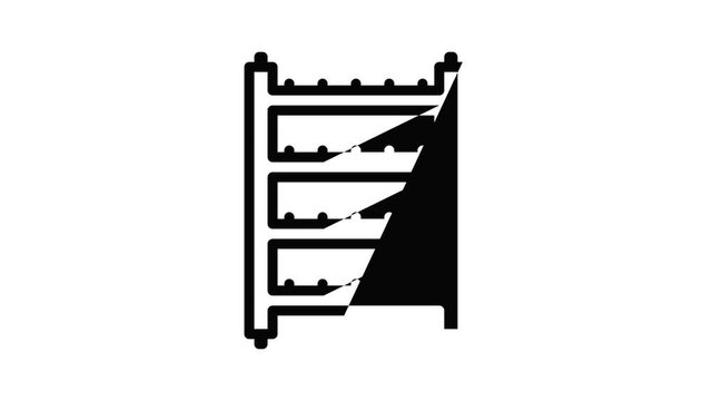 Metal scaffolding icon animation outline best object on white background