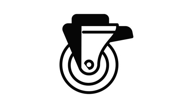 Scaffolding wheel icon animation outline best object on white background