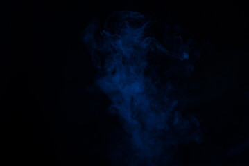 Blue and pink steam on a black background.