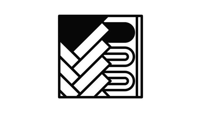 Under floor heating icon animation outline best object on white background