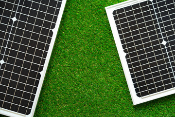 Alternative energy solar power panel close up