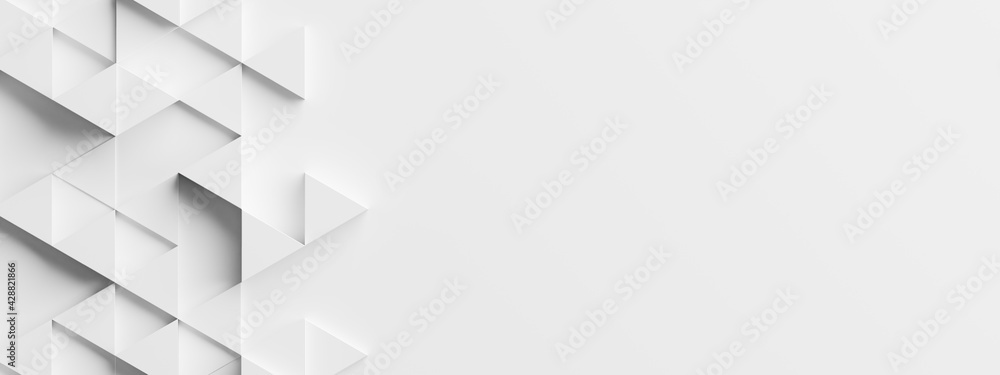 Poster random shifted white triangle background wallpaper banner pattern with copy space