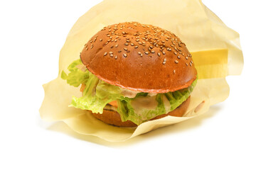 Hamburger isolated on a white background.