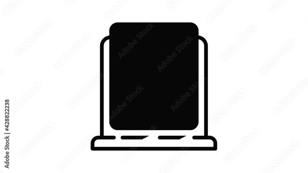 Poster office heater icon animation outline best object on white background