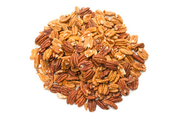 Pecan-nut isolated on white background.