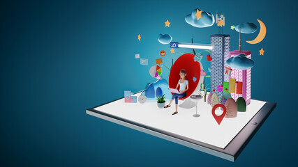 Digital lifestyle and social media concept