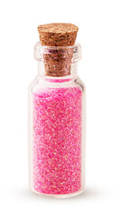 Color glitter for make-up and design in transparent jars. Jewelry for fashion and beauty.
