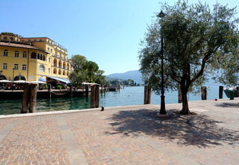 Lake Garda is the largest lake in Italy in Veneto near Verona. Beautiful and mild place for holidays. Here the village of Riva Garda