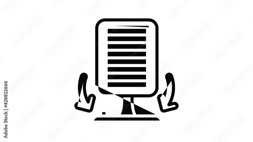 Poster round move heater icon animation outline best object on white background
