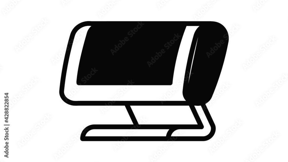 Poster quartz heater icon animation outline best object on white background