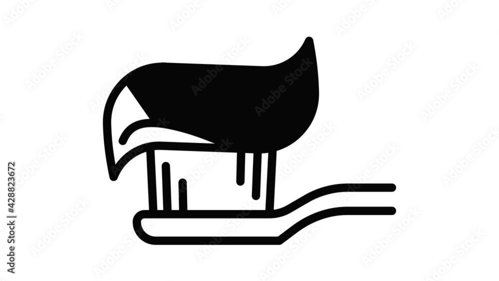 Poster fresh toothpaste icon animation outline best object on white background