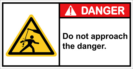 Use electric hoists with caution.,Danger sign