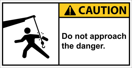 Use electric hoists with caution.,Caution sign