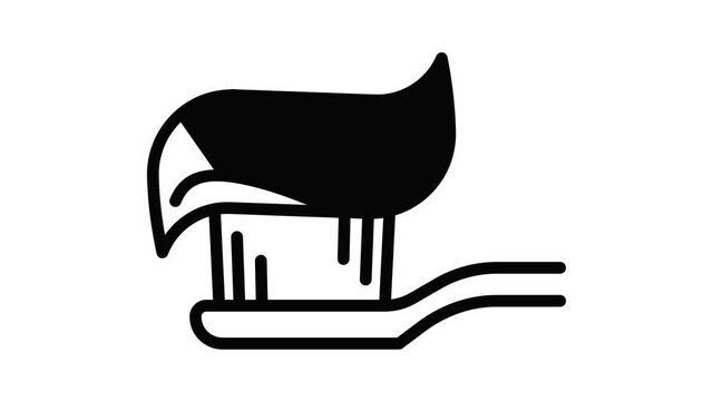Fresh toothpaste icon animation outline best object on white background