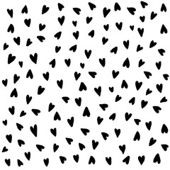 Vector Heart shape frame with brush painting isolated on white background - hand drawn design for Valentine's day web icon, symbol, sign, romantic wedding, love card